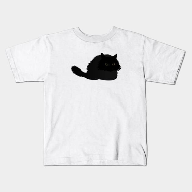 Black Cat Kids T-Shirt by scdesigns